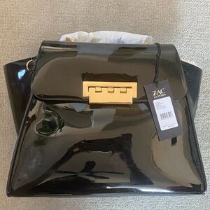 ZAC Zac Posen Black Patent Leather Bag